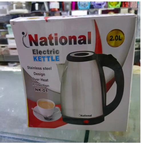 Imported Electric Kettle – 2L Stainless Steel – Rapid Boil Water Boiler with Automatic Shut-Off & Safety Switch – Tea & Coffee Maker for Home & Office